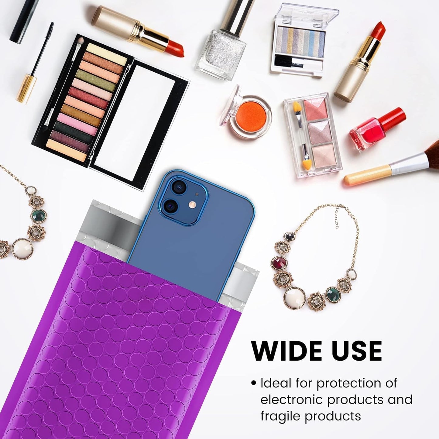 Fuxury Bubble Mailers 4x8 Inch Purple 800 Pack Padded Envelopes Usable Size 4x7" Thick Mailing Envelopes Bubble Opaque Padded Mailers Shipping Bags for Mailing Jewelry Makeup Small Business Bulk #000