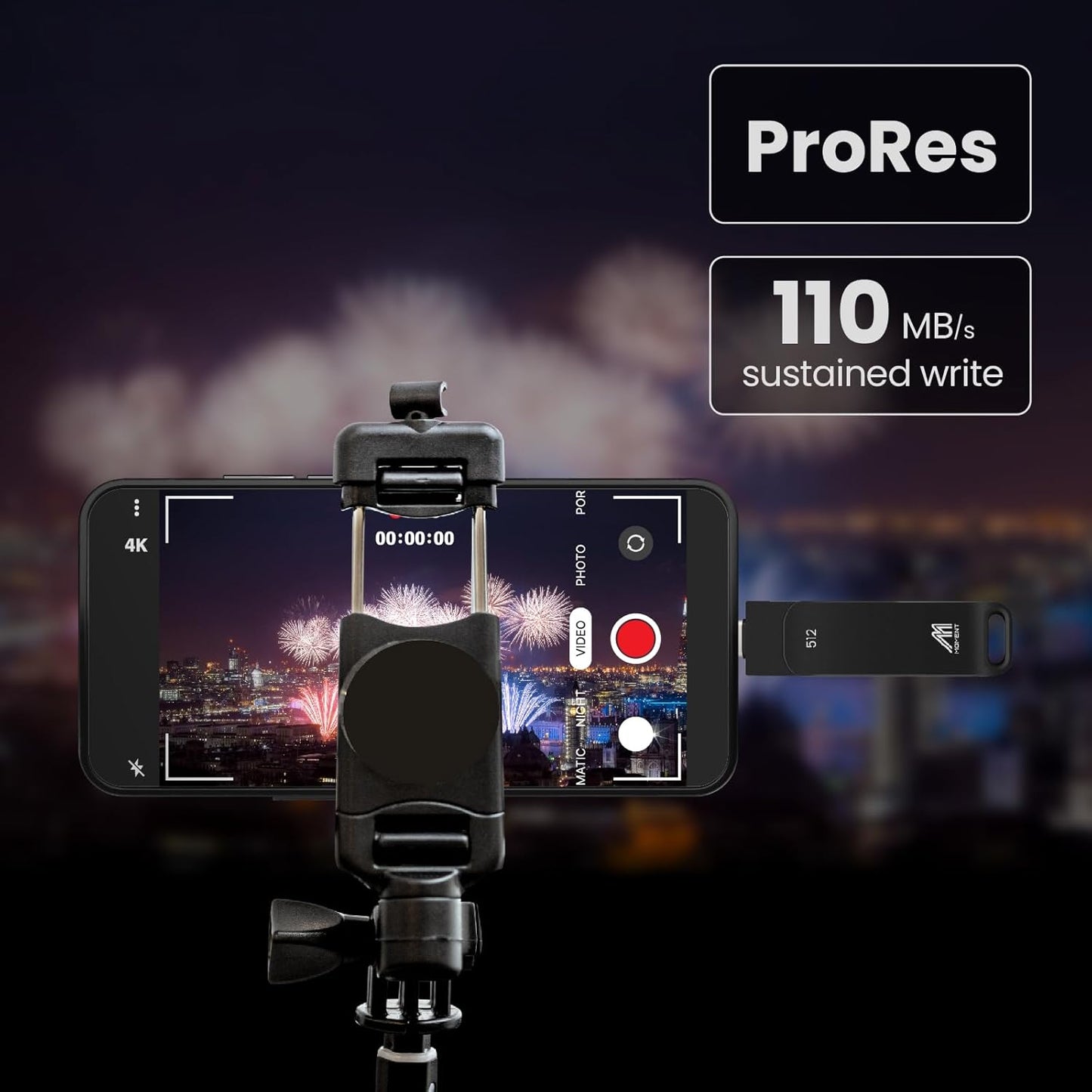 MMOMENT 512GB MU P50 External SSD – USB-C & USB-A Compatible, Portable USB 3.2 5Gbps SSD, 530MB/s Read, 480MB/s Write, Sustained 110MB/s – Works with iPhone-15+, Android, PS5, Steam Deck, PC