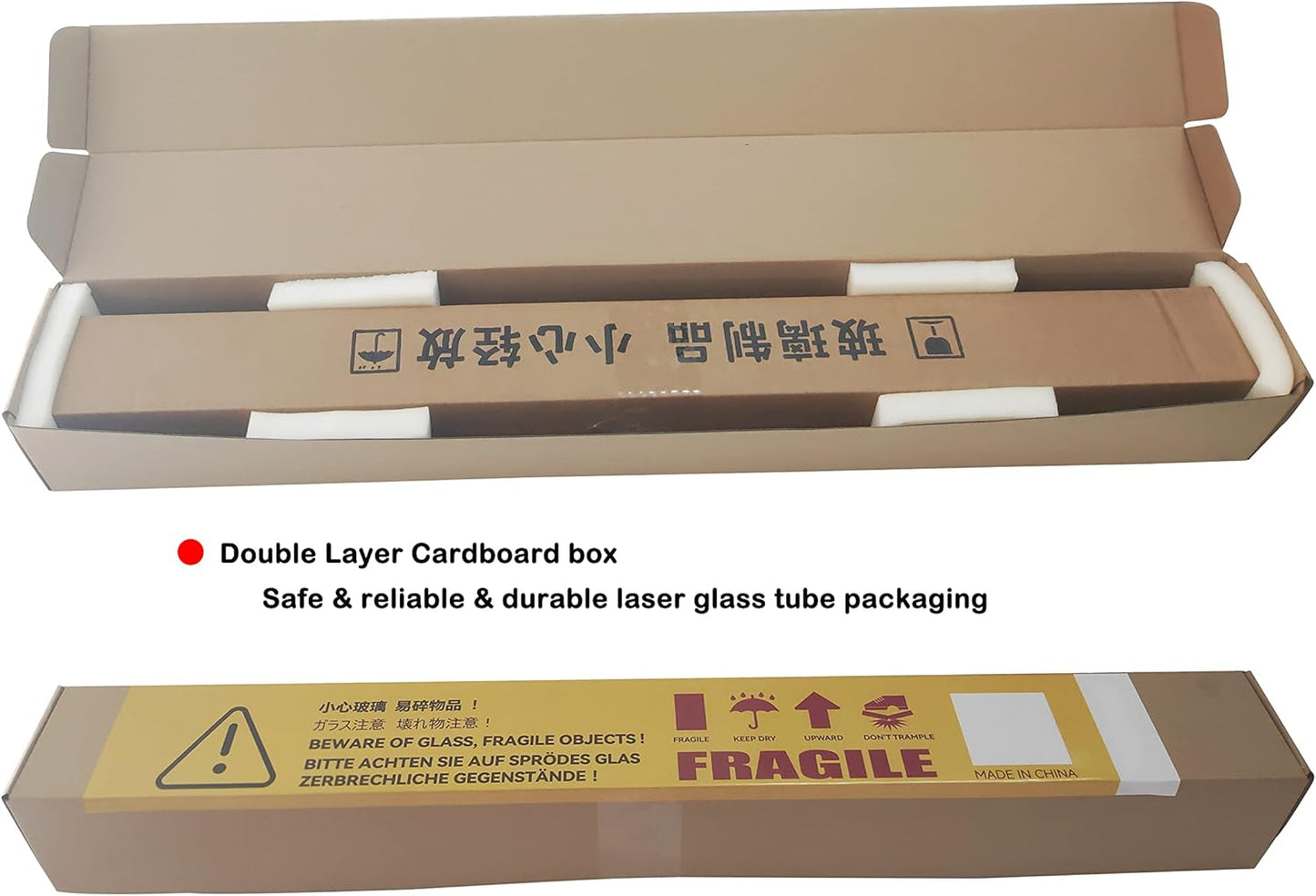 LD-Teemm CO2 Laser Tube, 50W CO2 Laser Tube with Coating 50 watt Length 800mm Dia. 50mm, Wire Pre-connected for CO2 Laser Cutter Laser Engraving Cutting Machine