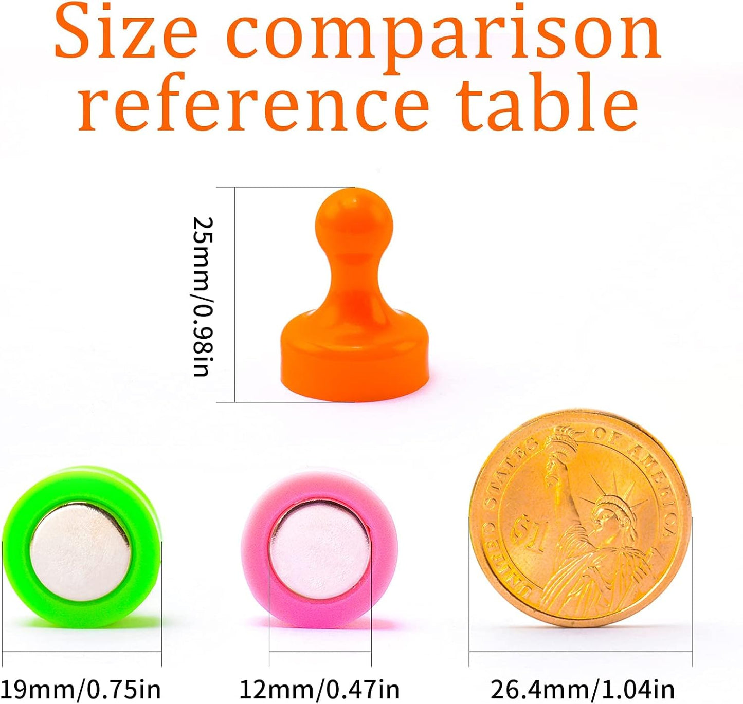 MIN CI Large Push Pin Strong Magnets for Whiteboard, 10 Colorful Decorative Neodymium Fridge Magnet, Small Cute Refrigerator Magnets, for Office Classroom Home Map Kitchen School Dry Erase Board