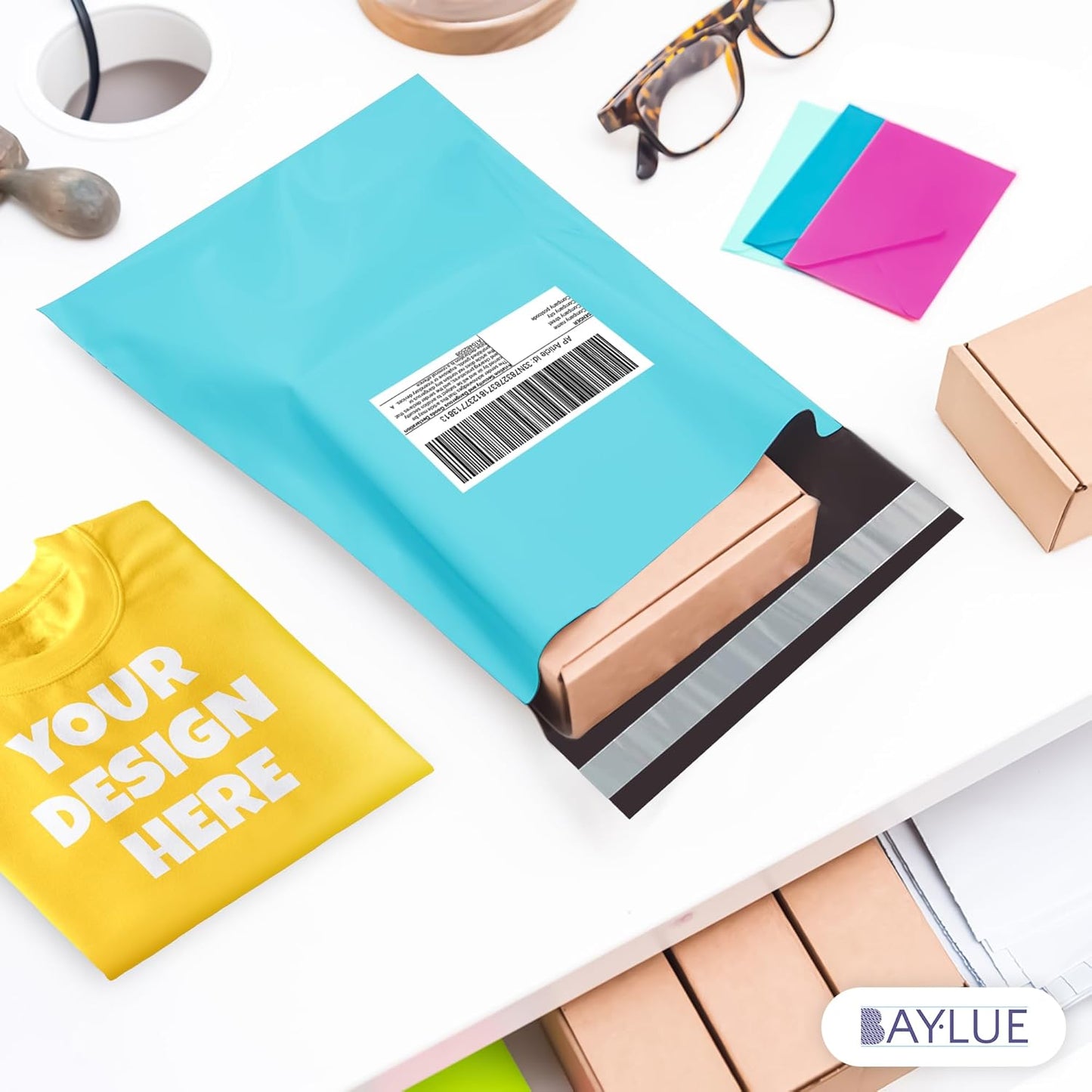 Teal Large Poly Mailers 19x24 Inch | Strong Adhesive Self-Seal Mailer Bags | Tear, Tamper, Water Resistant Shipping Envelopes | Thick Strong polymailer Bags XL Clothing Shipping Bags | 100 Pcs Bulk