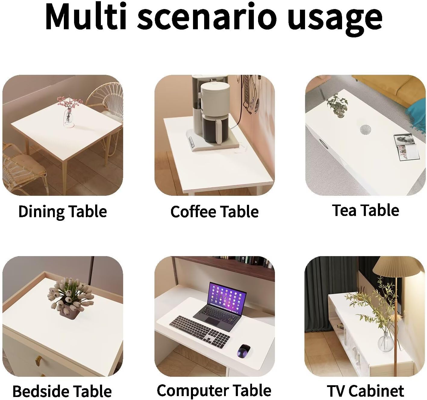 Bedside Table Cover - 17x30 Inch Waterproof Easy to Clean Can Conceal Flaws Protector The Table Top from Scratches Used for Dining (White+White 17x30)