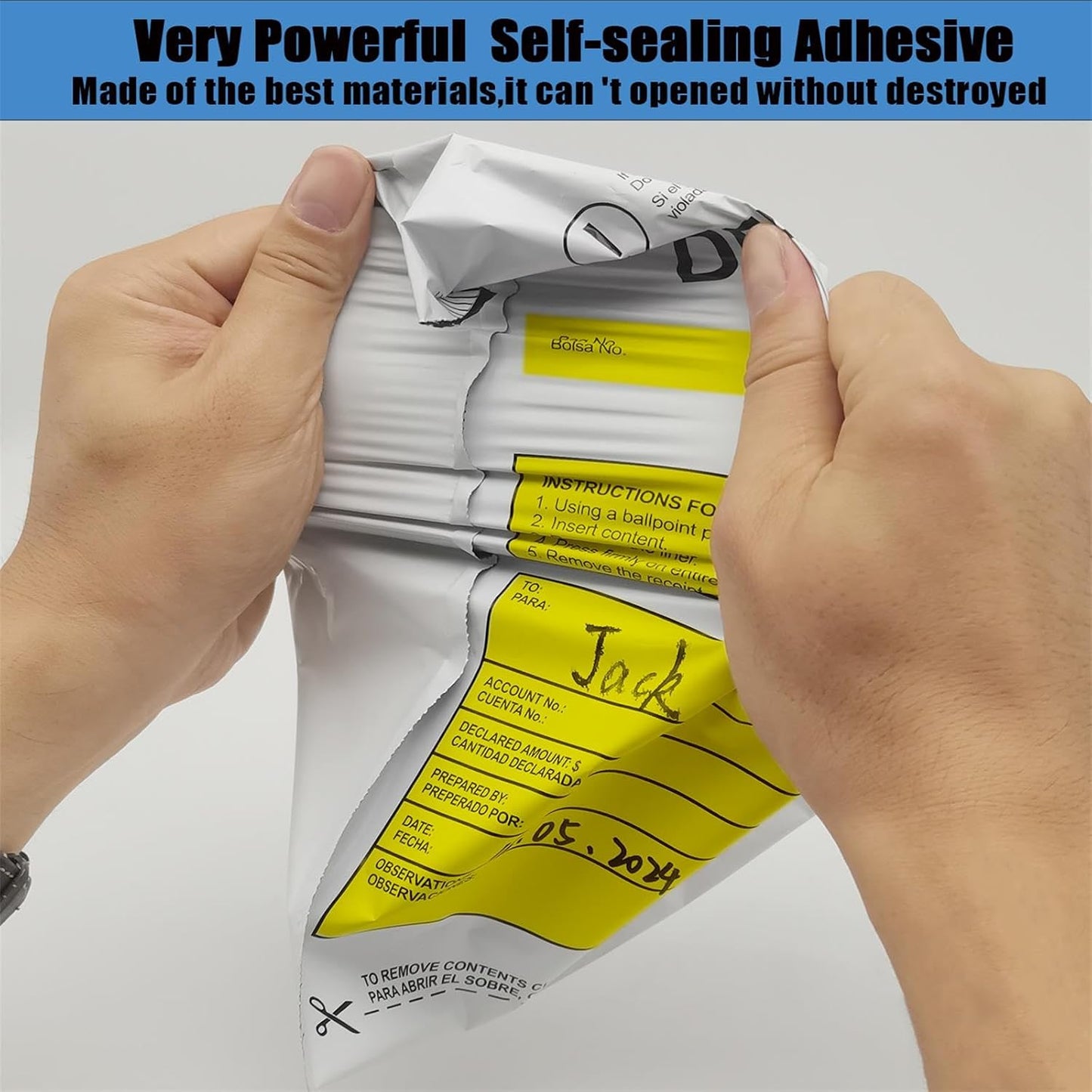 Plastic Deposit Bags 100 Pack 9''x12'', Opaque Security Bank Deposits,Cash register,Money bag for Cash,Bank Pocket,Tamper-Evident,Unique Barcode