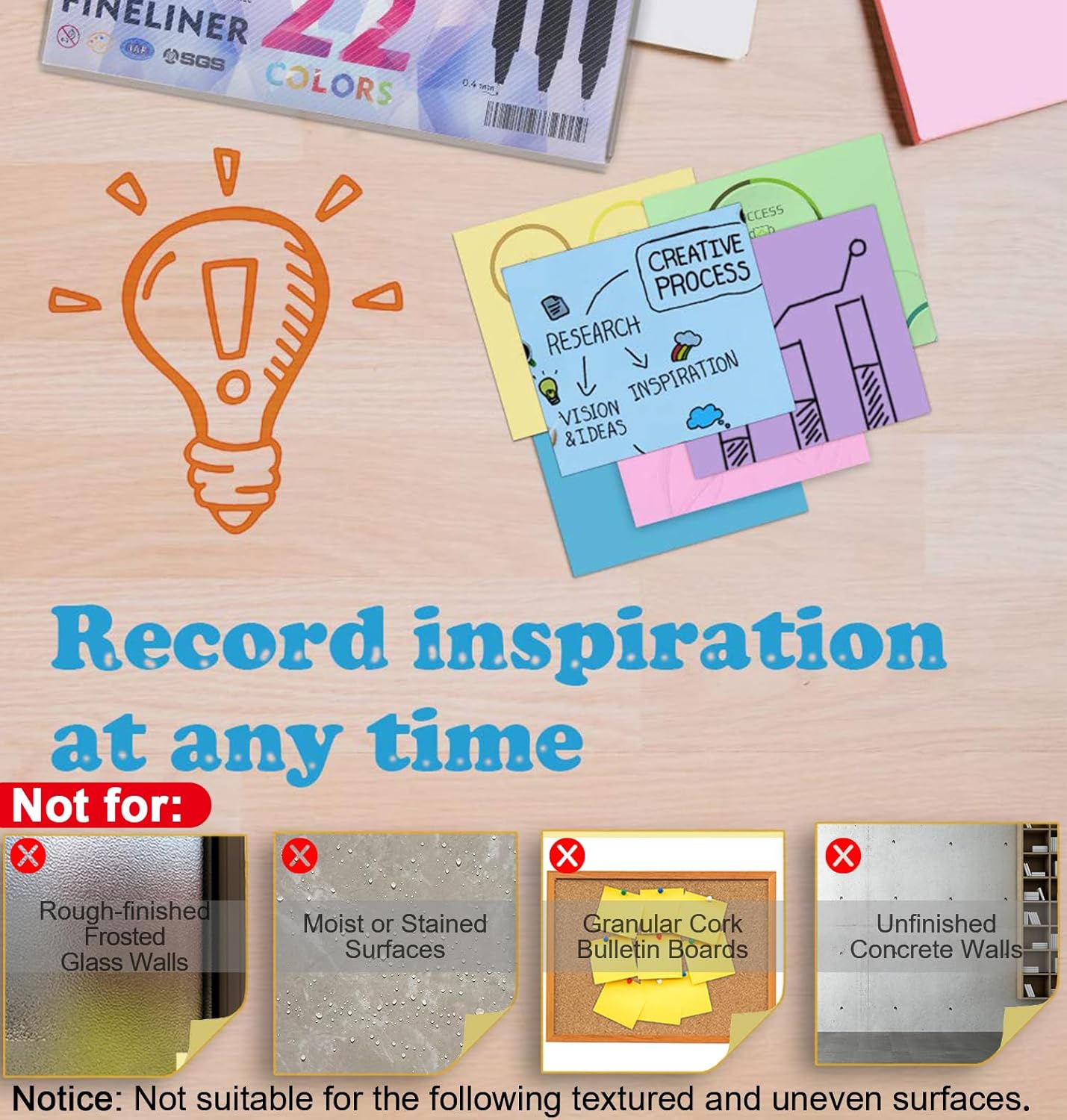 MyLifeUNIT Sticky Notes 3x3, Bulk Pack 54 Note Pads 5400 Sheets for Daily Reminder, Self-Stick Notes with 6 Assorted Colors