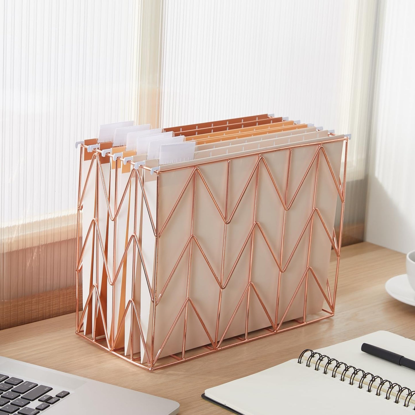 Y YOMA 6 Pack Gradient Hanging File Folders Letter Size Decorative Hanging Folder Pretty File Folder Organizer for Filing Cabinet Office Home with 1/5-Cut Adjustable Tabs, Sunny Orange