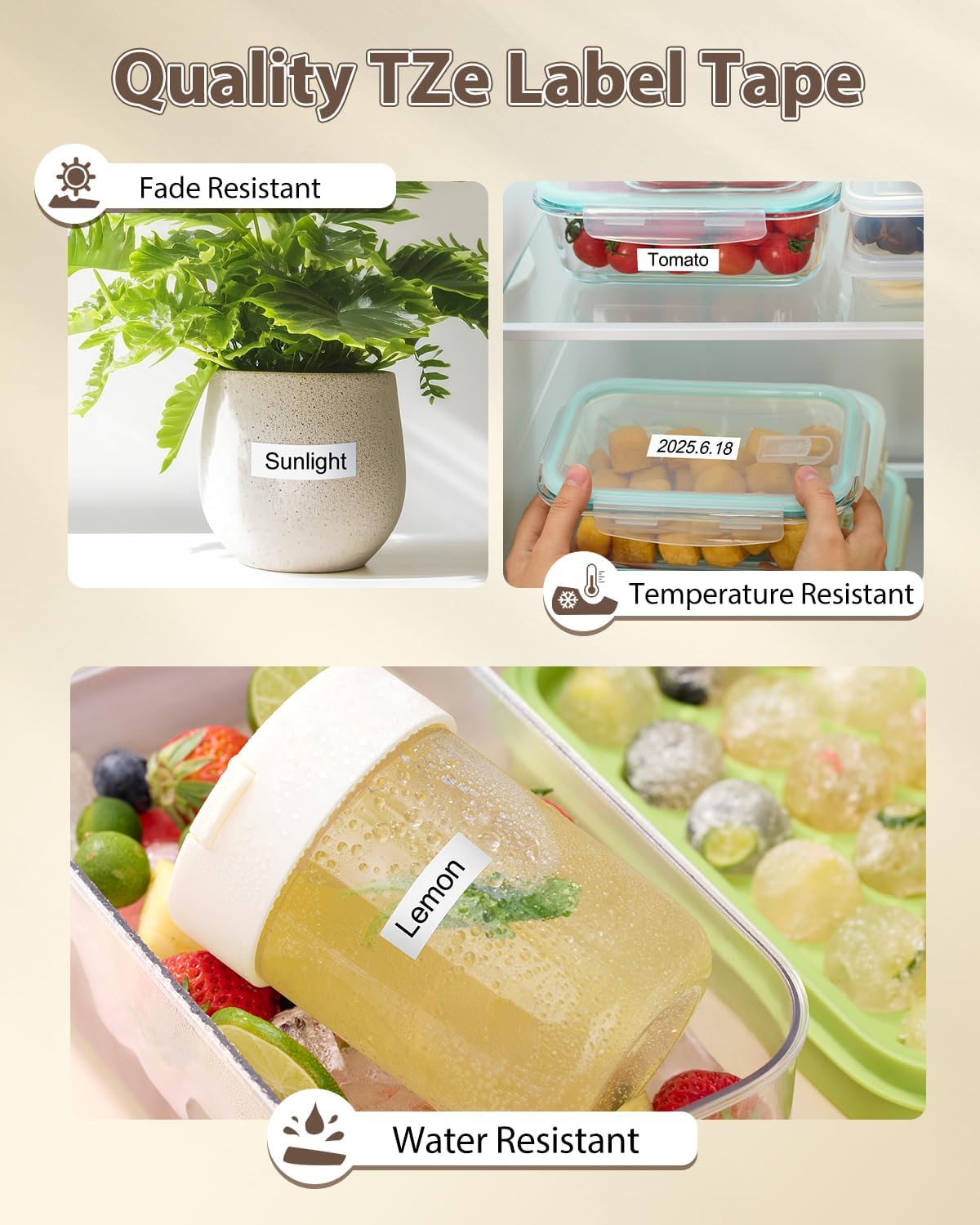 TZe-221 TZ Tape 9mm 0.35 Laminated White Compatible with Brother Label Maker Tape TZe-221 PTouch 3/8" Work with Brother PTouch D220 PTD210 PTH110 PTH111 PTP710BT PTD400 Cube, 6-Pack