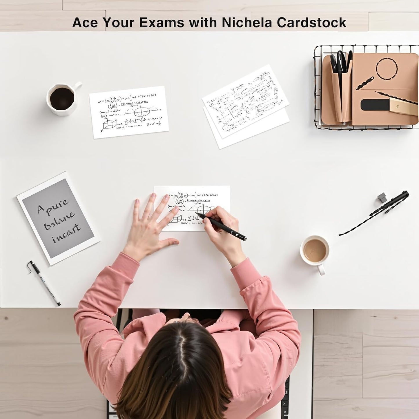 300 Count Blank Index Cards 3x5 Inch White Flash Cards Colored Cardstock, Unruled Note Cards Study Card Portable Learning Flashcards Ideal for Note Taking, Art Sketching, Office & School Supplies