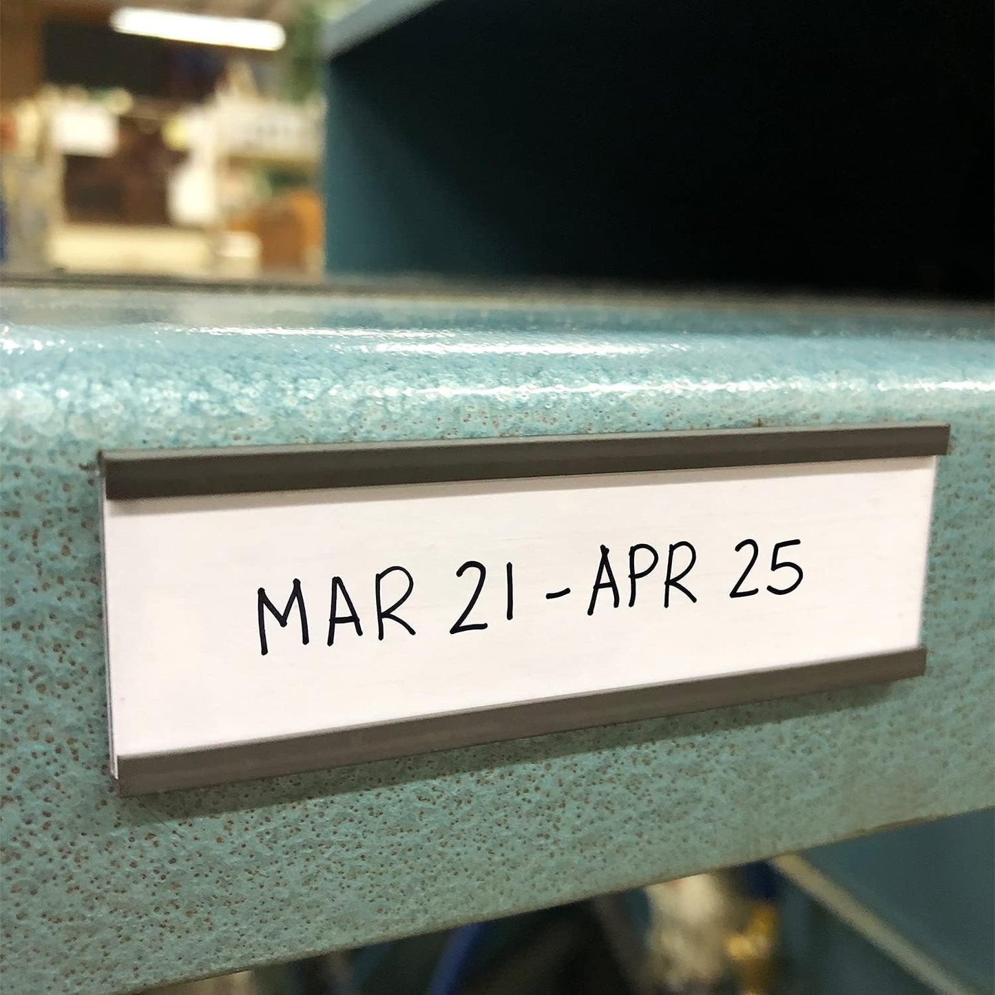 SmartSign (Pack of 25) 3 x 8 inch Flexible 'C' Channel Shelf Label Holders with Inserts, 62.5 mil Magnetic Material, Black, Made in USA