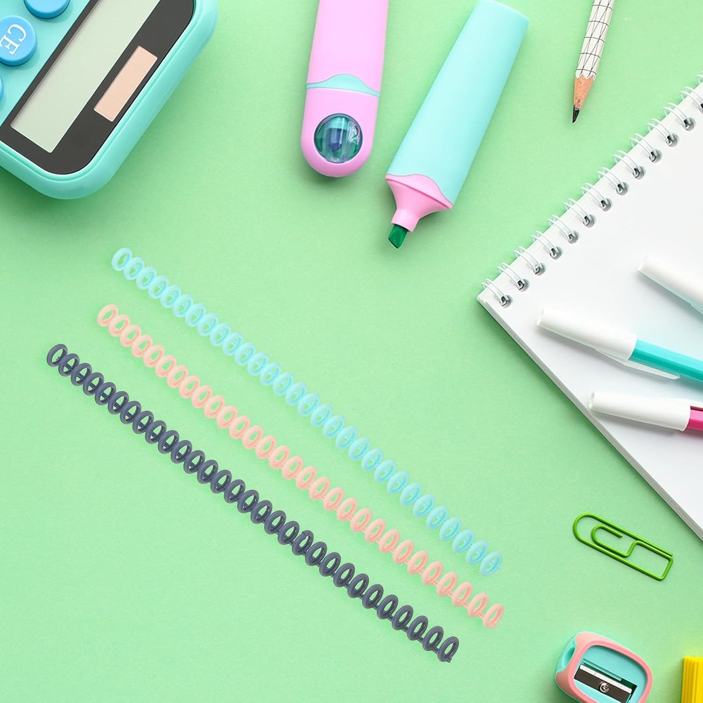 PATIKIL 8.5mm(0.3") Spiral Binder Ring,10 Pcs 30 Rings 25 Sheet Capacity Comb Binding Spines for Binding Paper Sheets Notebook Calendar Picture Album, Red