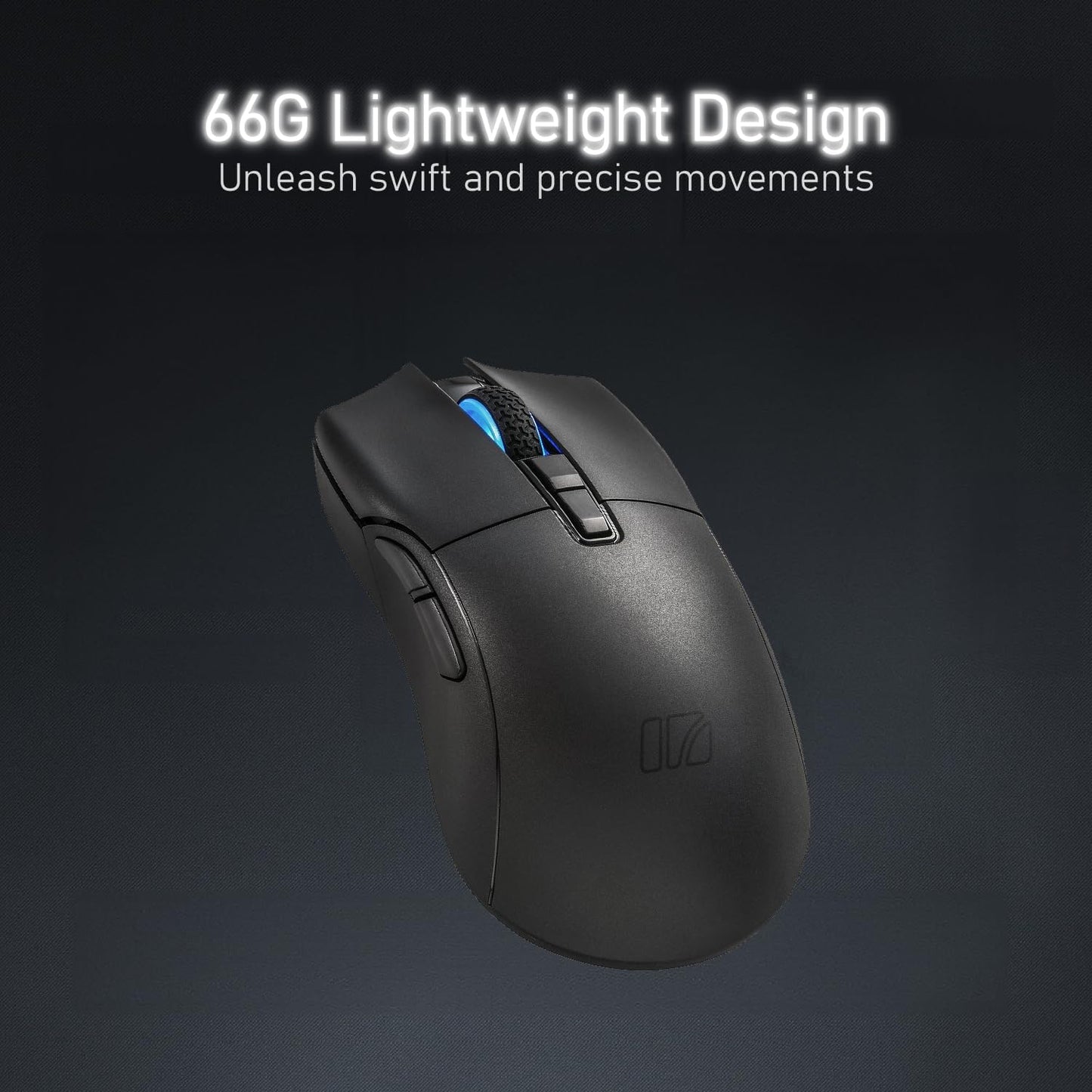 iRocks M31R Wireless Gaming Mouse, Triple Mode 2.4G/ Bluetooth/USB-C Detachable Cable Gaming Mouse, Kailh GM8.0 Mouse Switches, Advanced PixArt PAW3395 Optical Sensor, Up to 26,000 DPI - Black