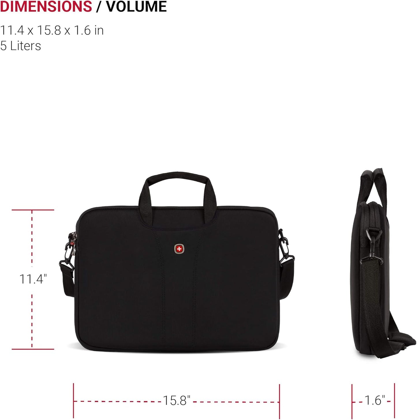 Wenger Legacy 15.6 Inch Ultra Computer Slimcase, Black, One Size