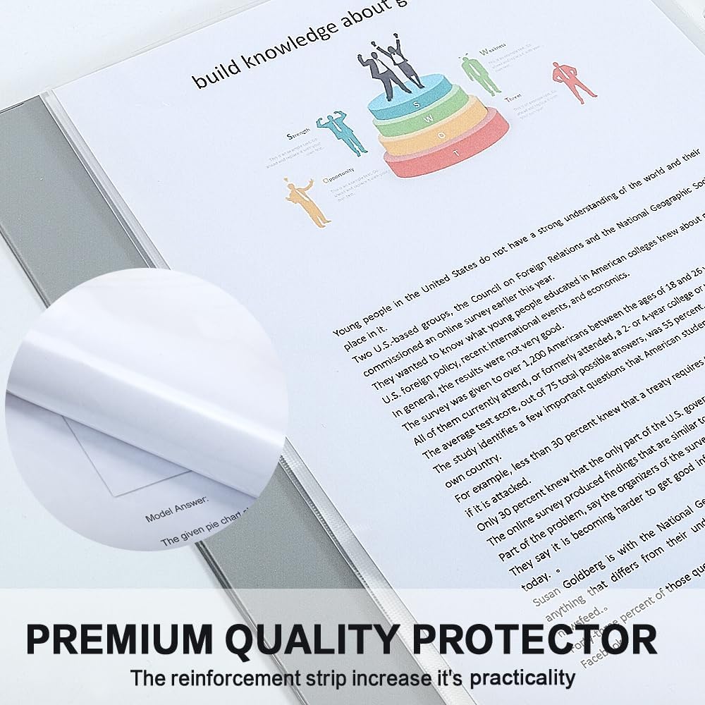 Sheet Protectors, HERKKA 1000 Pack Heavy Duty Clear Plastic Page Protectors Sheet Reinforced 11-Hole Fit for 3 Ring Binder Fits Standard 8.5 x 11 Paper, 9.25 x 11.25 Top Loaded, Acid Free