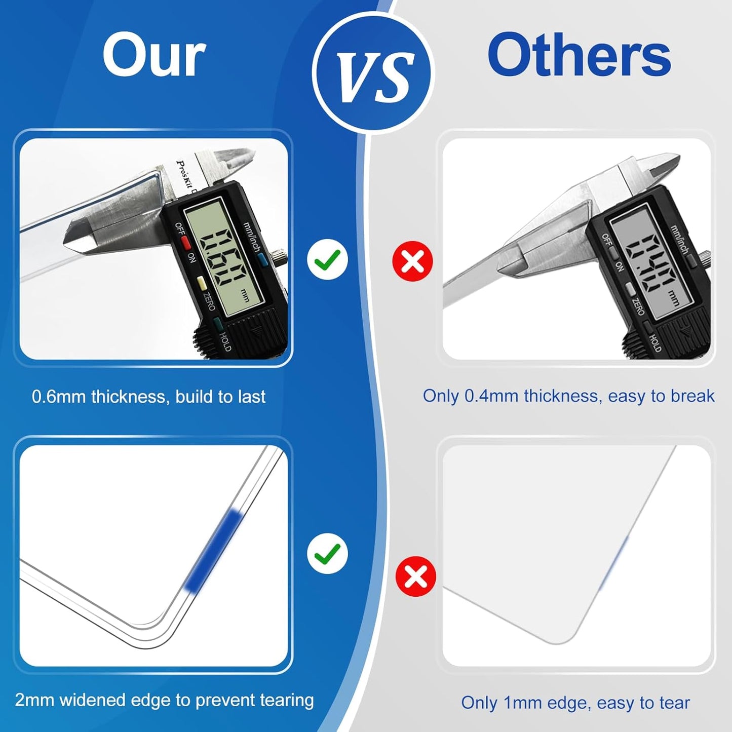 100 Pcs No Zipper ID Name Badge Holder 3 x 4 Inches Clear Plastic Vertical ID Card Holder