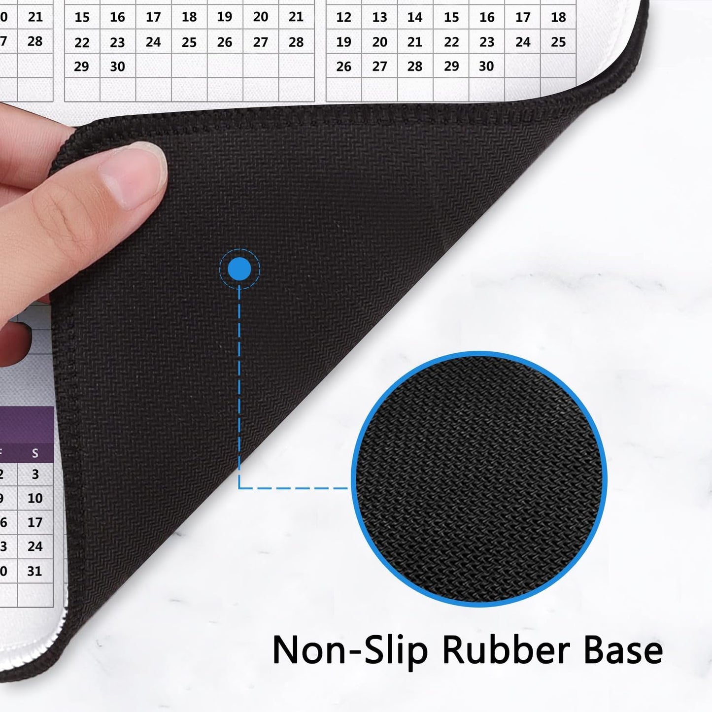 2026 Calendar Mouse Pad with Holidays, Computer Mousepad with Non-Slip Rubber Base, Ccolorful Mouse Pads for Computers Laptop Mouse 9.6 x 7.9 inch