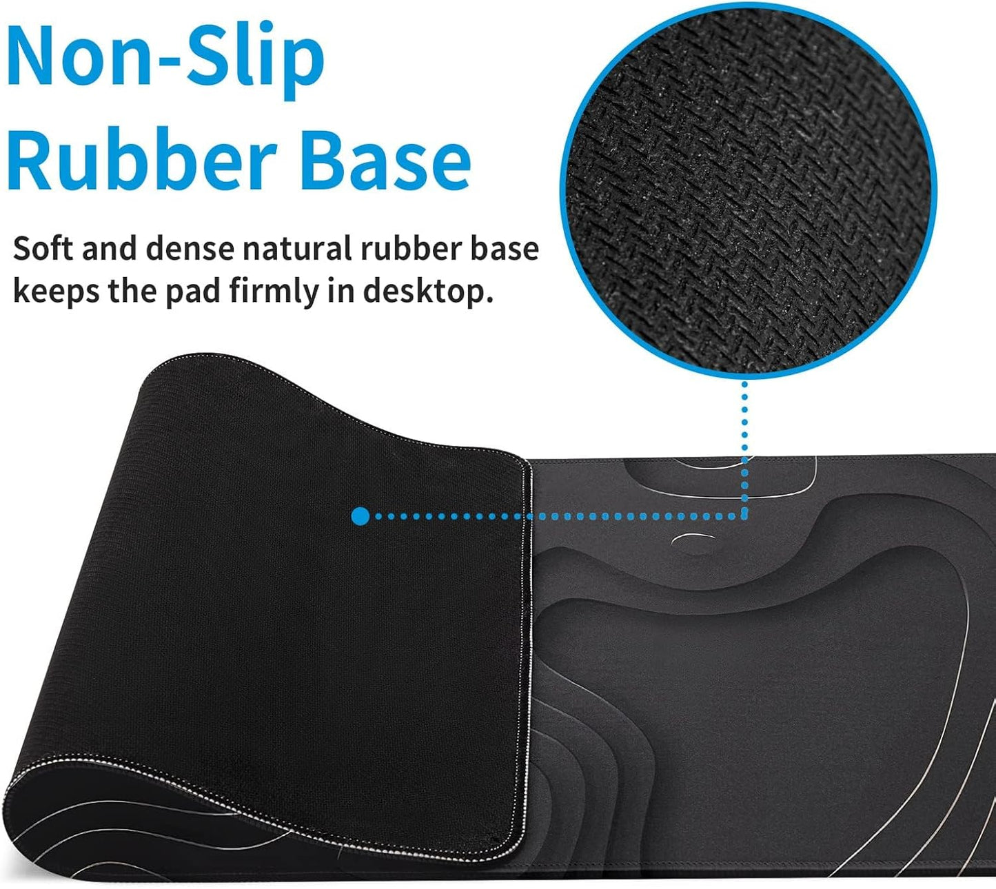 Large Anime Gaming Mouse Pad Black Solid Geometry Desk Pad Computer Keyboard Mat Non-Slip Rubber Base Office Decor Waterproof Mouse Mat