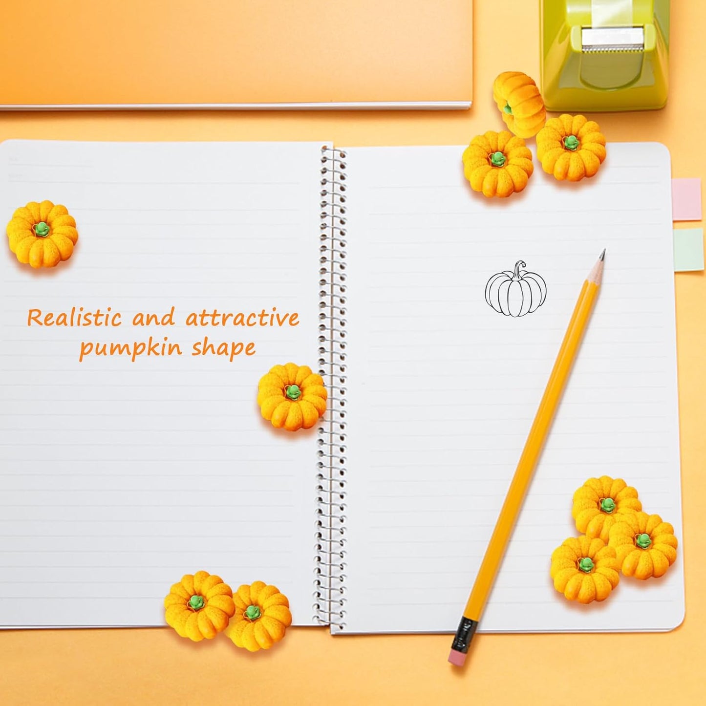 Pumpkin Erasers Bulk Party Favors Mini Pumpkin Erasers for Children Students Back to School Gifts Classroom Counting Math Manipulative Counters Teacher Rewarding Gift 50pcs