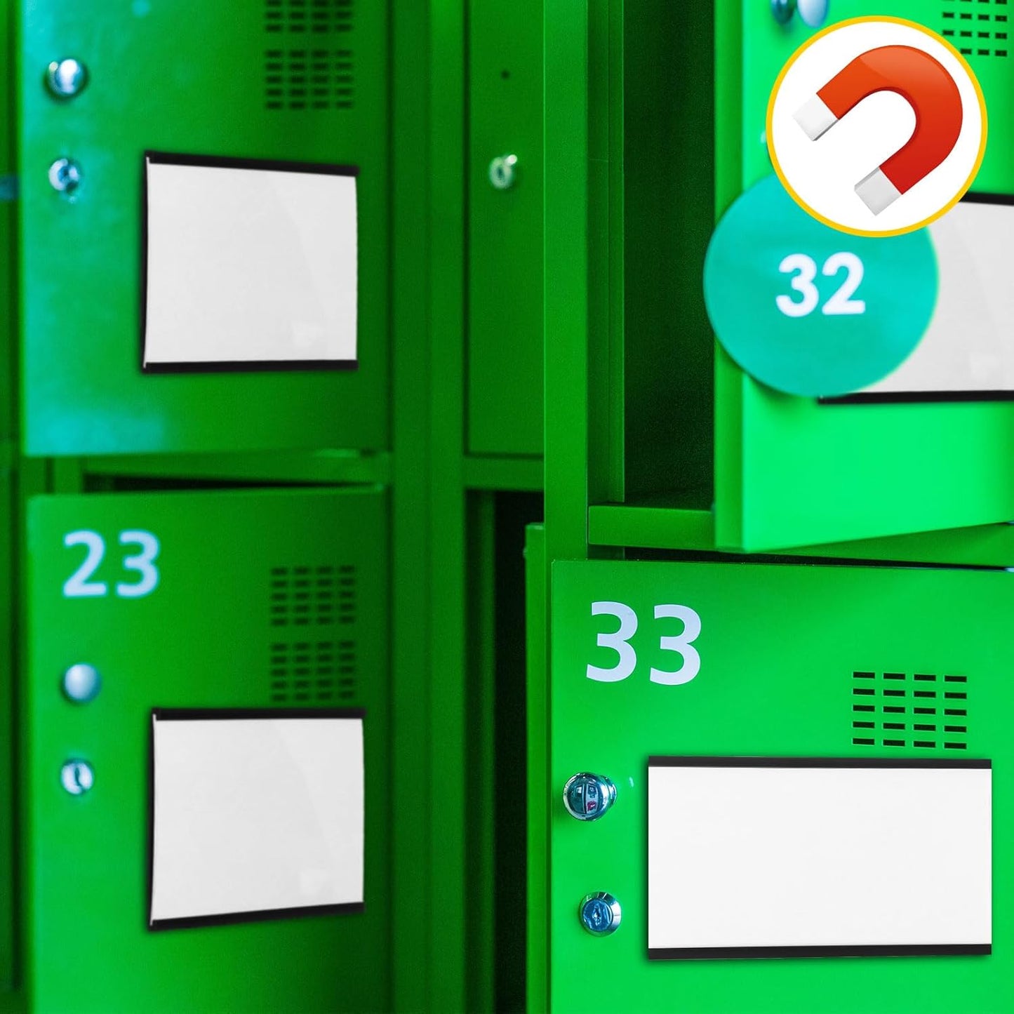 Glenmal 50 Pieces C Channel Magnetic Label Holders Set 3 x 5 Inch Magnet Shelf Label Holder with Protective Films and Replacement Strips for Metal Racks Whiteboard Name Tags