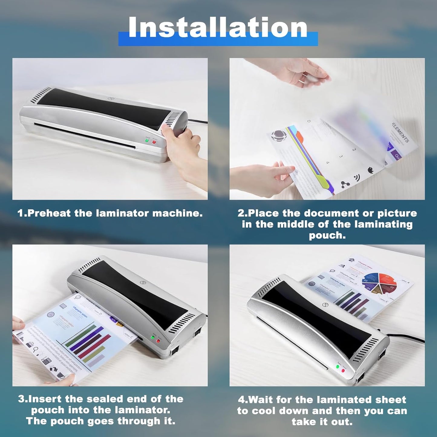 1000 Pack Laminating Sheets, 5Mil 9" x 11.5" Laminating Pouches,5Mil Clear Thermal Lamination Sheet Paper for Laminator, Holds 8.5 x 11 Inch Sheets