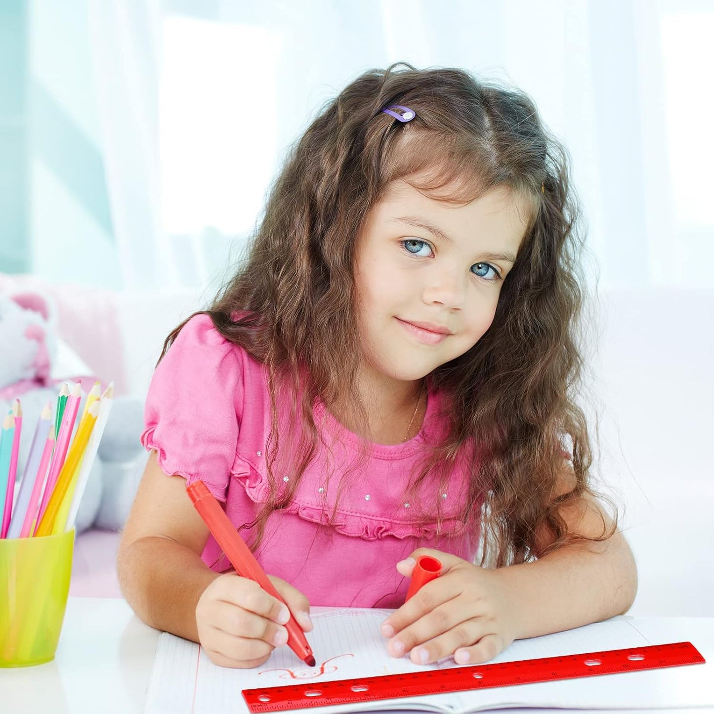 TaoBary 60 Pcs 12 Inch Plastic Ruler Bulk Plastic Ruler for Classroom Straight Rulers for Students Ruler with Inches and Centimeters for Students School Supplies