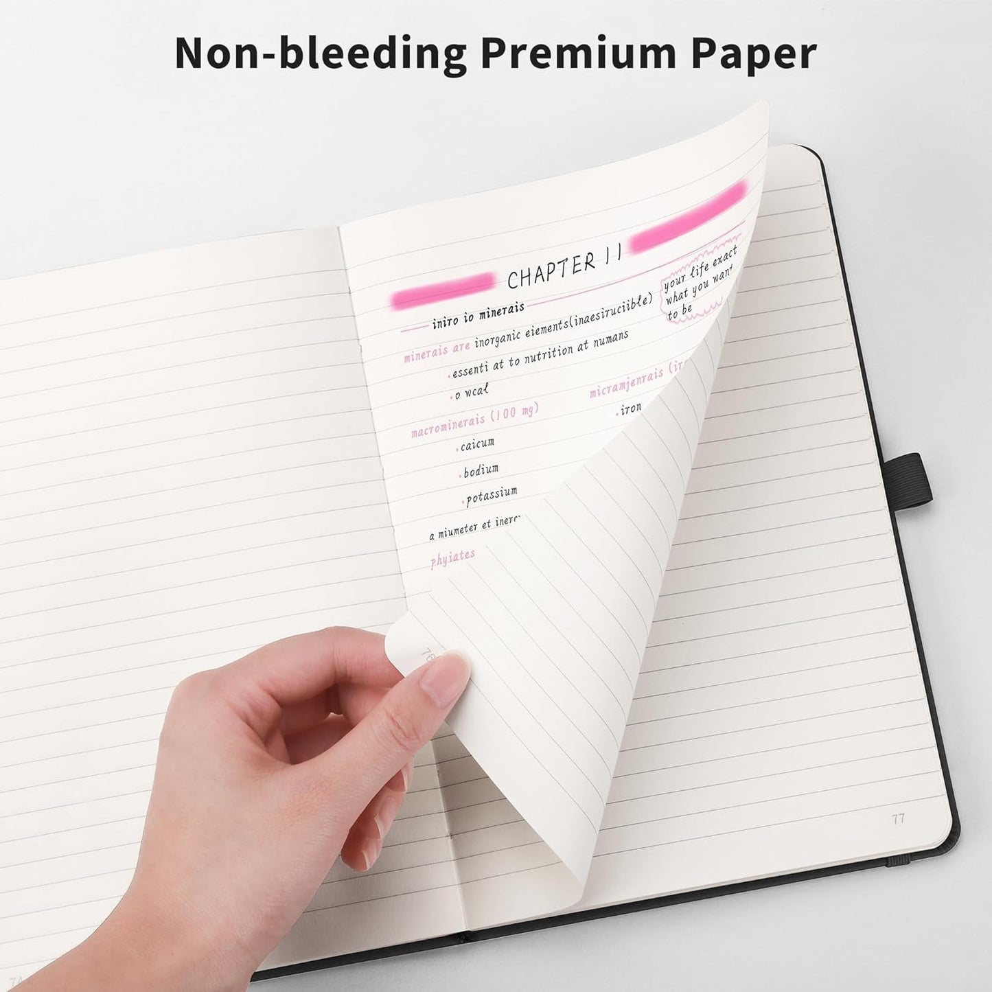 RETTACY Lined Journal Notebook, 192 Numbered Pages, A5 Medium Size (5.7'' x 8.3''), for Men & Women, Journaling, Writing, Work & Office, Leather Hardcover, 100 GSM Thick Paper (Purple)