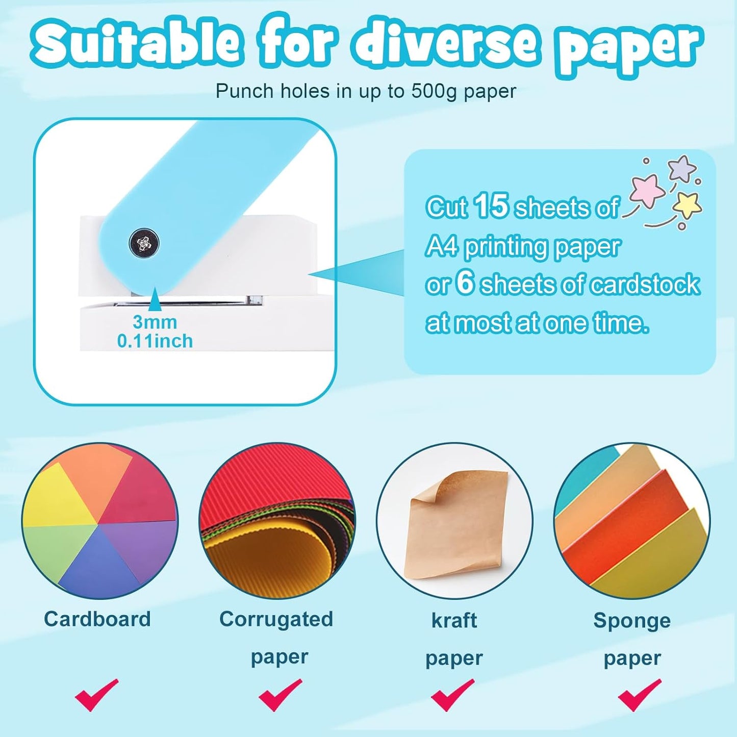 UCEC 1.5 Inch Circle Punches for Paper Crafts, Circle Hole Punch, Single Hole Punch for Kids Adults, Craft Lever Punch for Tags Cards Scrapbooking Festival DIY Arts Home Office School Supplies