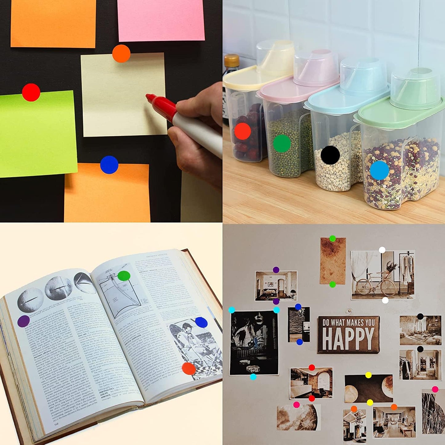 SHYGO® 1“ Pink Circle Dot Stickers Color Coding Labels, 1000PCS 2 Rolls