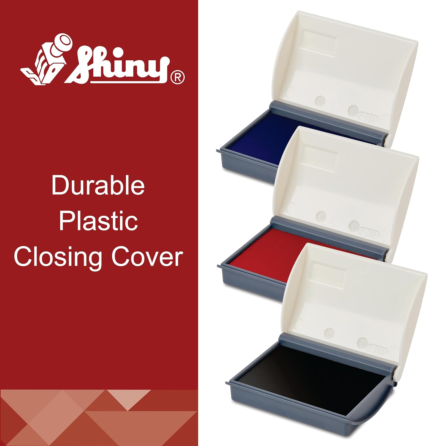 Shiny Black Ink Stamp Pad, 2-3/4" by 4-3/8" Surface Area, Felt Stamp Pad with Black Water-Based Stamp Ink