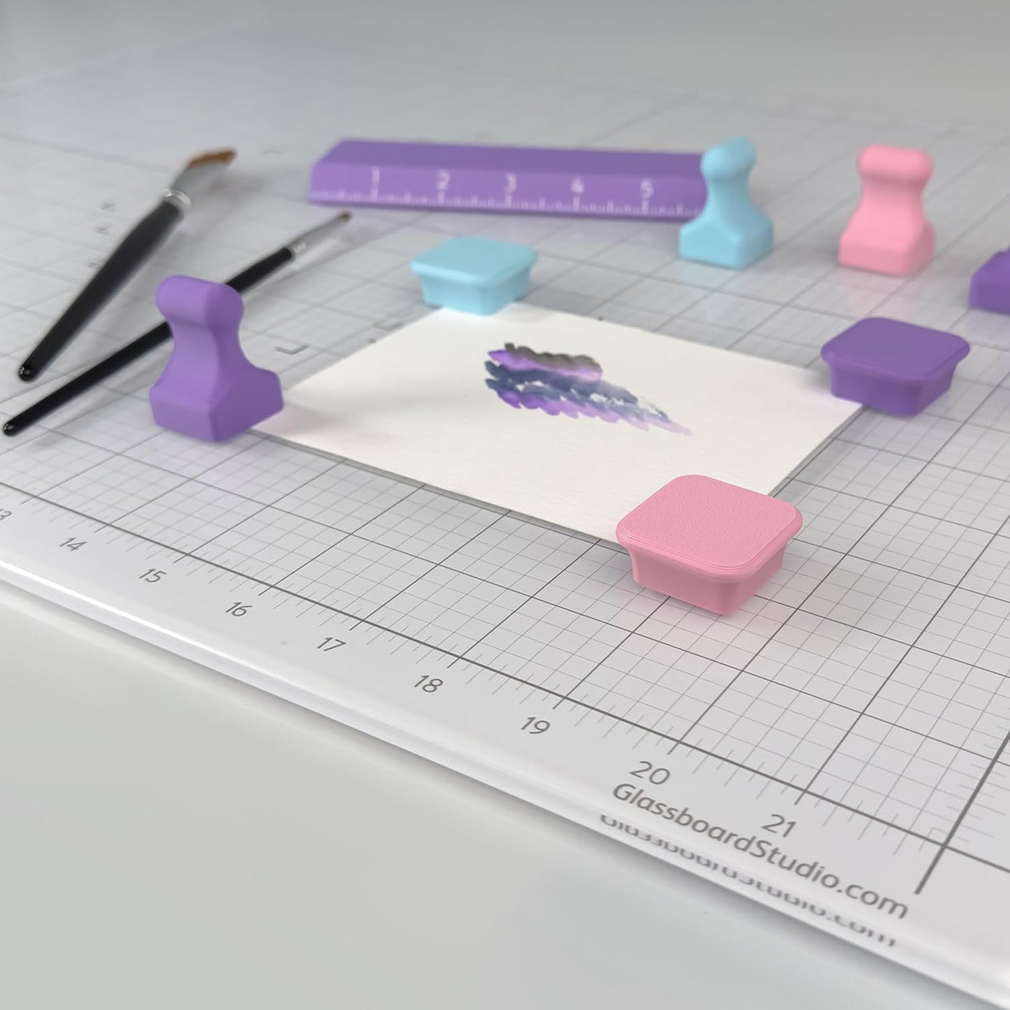 Glassboard Studio MiniBar Magnet - Strong Neodymium Rare Earth Magnets for Fridge, Whiteboard, Locker & Magnetic Glassboards - Ideal for Crafting & Office Use - Strong Fridge Magnets (Cherry Red, 2)