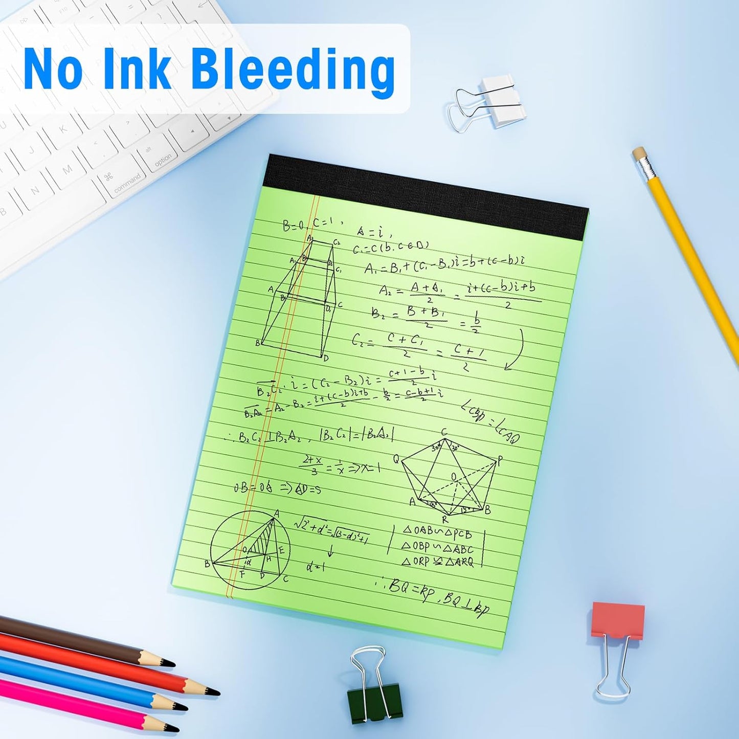 5pcs Legal Pads 8.5 x 11, Notepads 8.5 x 11 Inch, Color Note Pads Clear Print Writing Pads of Paper, Memo Pads , Perforate Legal Notepads Paper , Wide Ruled Lined with Sturdy Back,30 Sheets/Pack