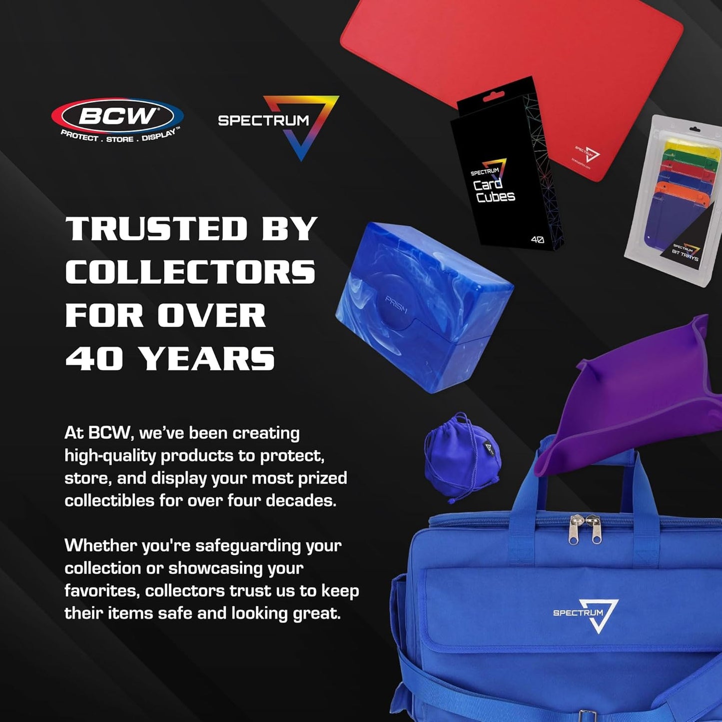 BCW Spectrum Card Cubes | Holds 40 Sleeved Cards | Crystal Clear Acrylic Storage