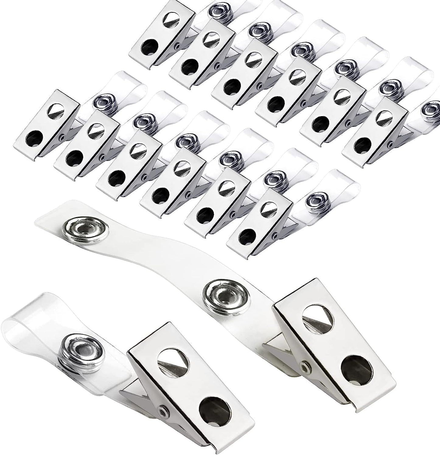 100 Pack - Bodno Clear Vinyl Badge Clips