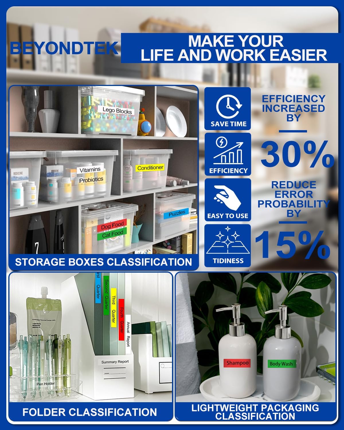 PTD210 Tape TZe131 TZe231 TZe431 TZe531 TZe631 TZe731 P Touch Label Tape 12mm 0.47 Laminated Tape Compatible P-Touch PTH110 PTH100 PTD210 PTD200 PTD400AD PTD600 Label Maker (6 Pack Combo Set)