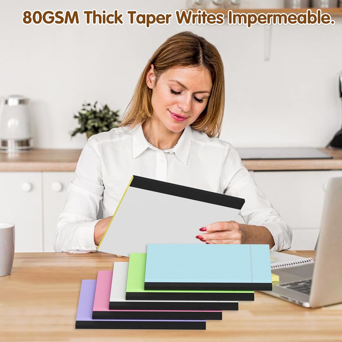 11" x 9.5" Legal Pads College Ruled Notepad 2 Pack Pink & Purple Colored Note Pads 30 Sheets Lined Paper Pads 80 GSM Legal Pad Perforated Writing Pads with Sturdy Back for School, Office, Home