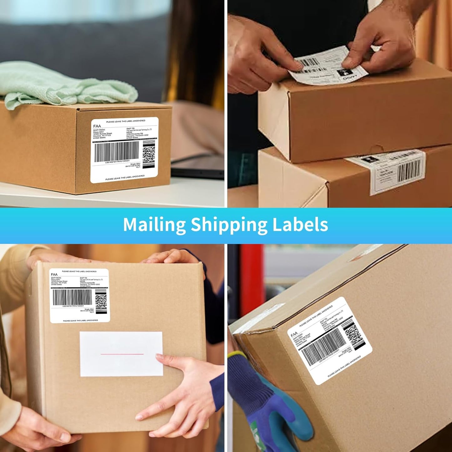 FungLam Printable Sticker Paper, 3-1/3" x 4" Shipping Address Labels 600 Blank Mailing Labels for Laser & Inkjet Printers, 6 per Page Label Stickers, 100 Sheets