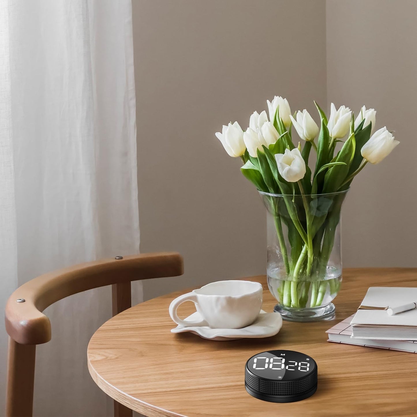 BlueSnail Kitchen Timer with LED Digital Display Smart Efficana for Home Classroom Gym Office, Volume and Brightness Adjustable Productivity Timer