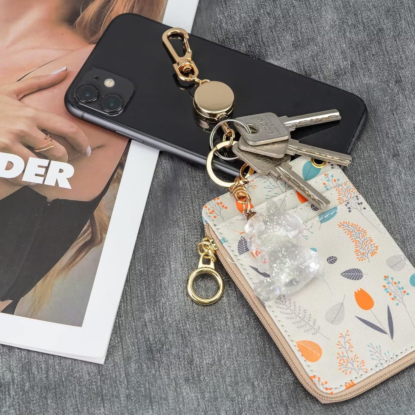 bolimoss 3 Pack Silver Badge Reel Retractable Metal ID Badge Holder with Belt Clip Key Ring for Name Card Keychain for Nurse,Volunteer,Teacher,Student (Silver)