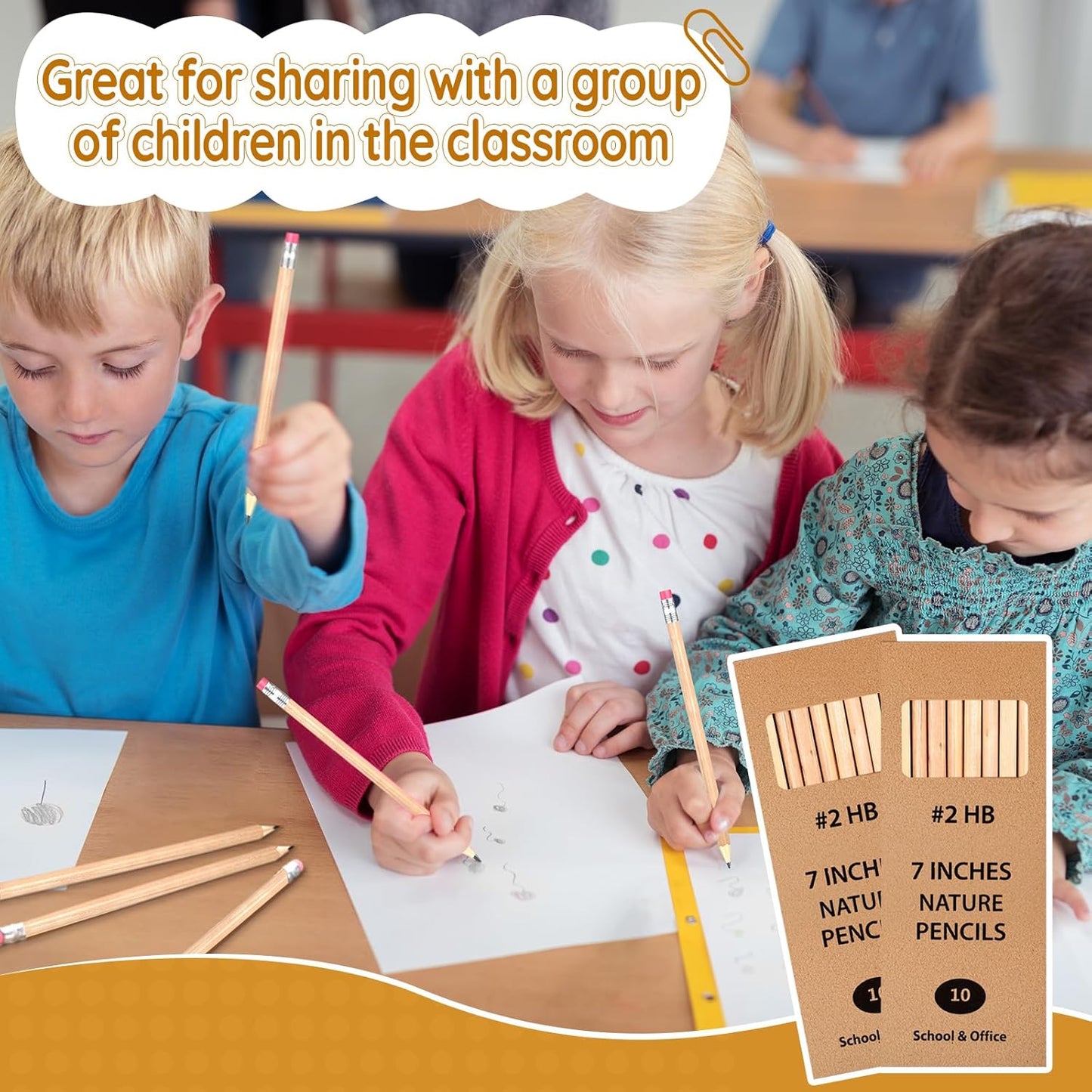 Geyoga 30 Packs of 300 Count #2 Pre Sharpened Pencils Bulk Woodcased for Classroom #2 HB Triangle Shape Pencils with Top Erasers for Teacher Office Back to School Supply(Wood Color)