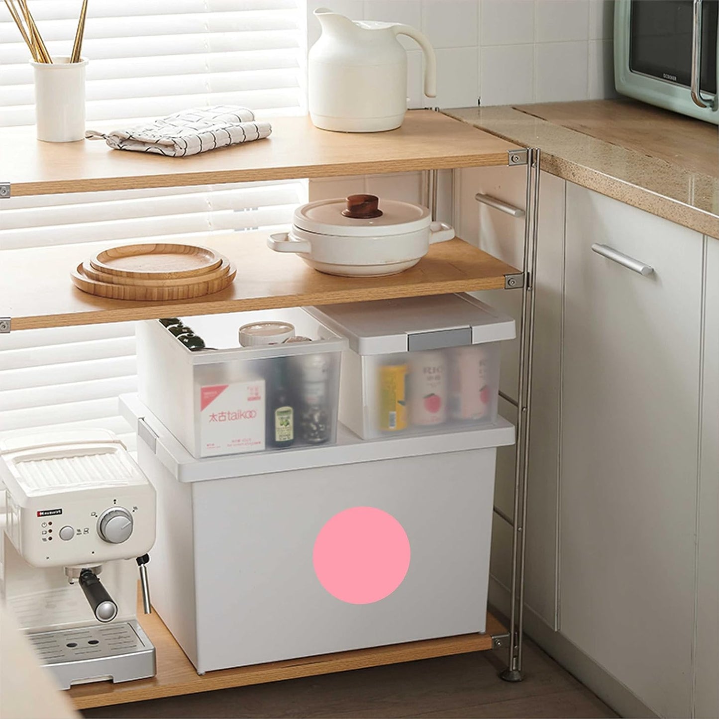 PARLAIM 3 Inch Round Color-Code Dot Stickers, 500 Color Coding Circle Labels per Roll Dispenser Box for Inventory, Pink