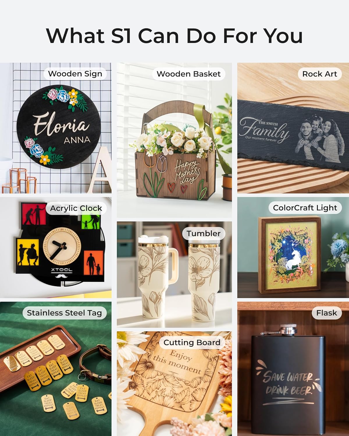 xTool S1 40W Laser Cutter and Laser Engraver for Tumblers, 23.93" x 15.16" Bed Size, 600mm/s Speed, Laser Engraving Machine, Laser Engraver for Wood and Metal, Acrylic, Big Project - Rotary Bundle