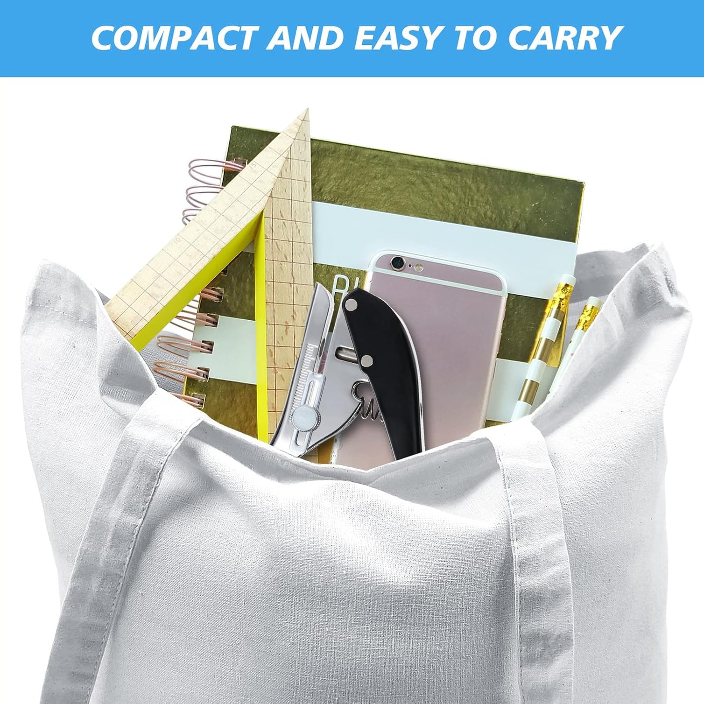 Heavy Duty Single Hole Punch - Portable Hand Held Paper Punch for Tags, Cards, Plastic & Cardboard (8MM Blue)