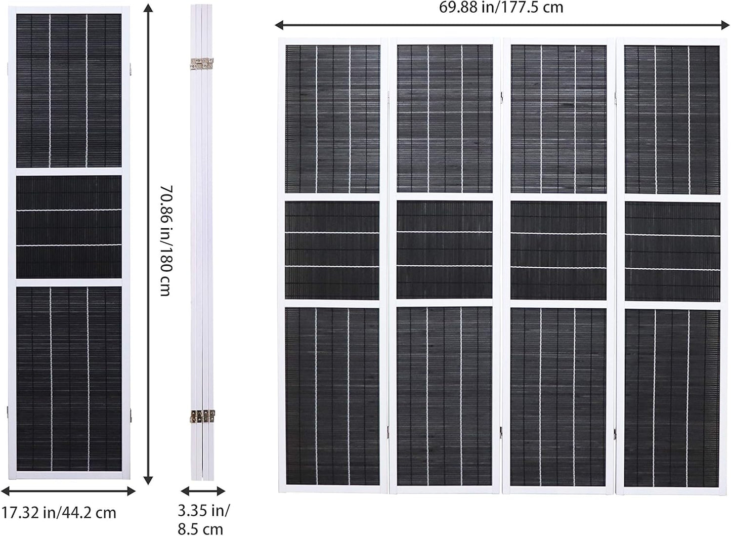 4 Panel 6ft Tall Modern Style Standing Wall Partition Room Divider Panel Indoor Separation, Folding Privacy Screens, Living Room, Partition & Space Divider, Freestanding Inexpensive