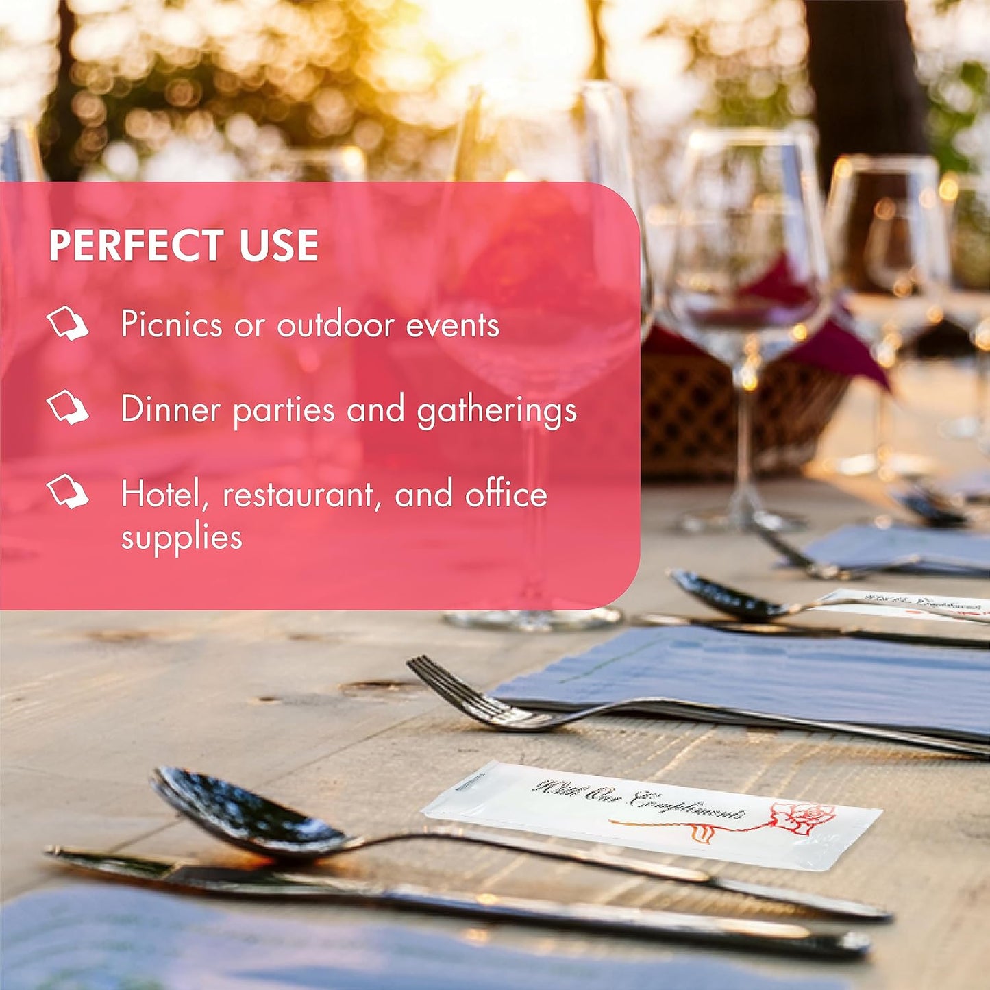 Diamond Wipes Pre-moistened Hand Wipes - “With Our Compliments” Logo 10x8” Extra Thick Lemon-Scented Pack of 1000 Individually Wrapped Wet Wipes