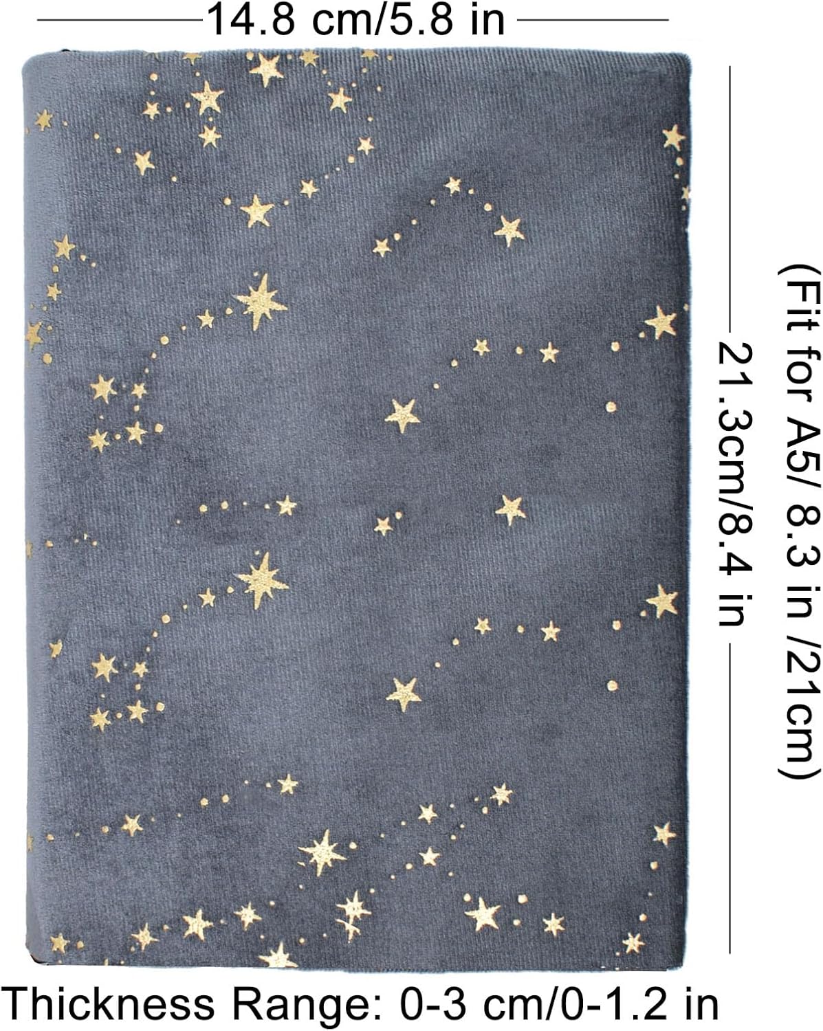 BLBMH A5 Book Covers for Paperbacks Book Cover for Privacy Fit for 5.5x8.3 inch Adjustable Book Sleeve Cover for Women Over 15 Diary Softcover Protector for Notebook - Velvet Grey