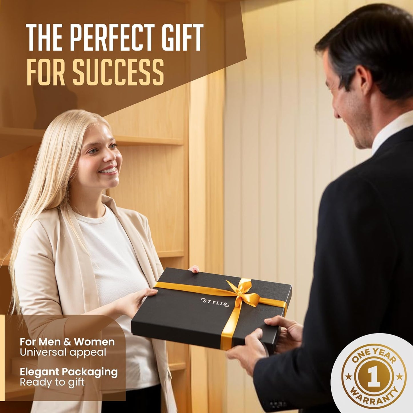 STLYIO Trifold Padfolio - Magnetic Closure. Stretchable Compartment for Tablet, Documents. Elastic Pockets for Phone, Gadgets, Passport, Travel Documents. Letter-Sized Notepad and Gift Box Included.