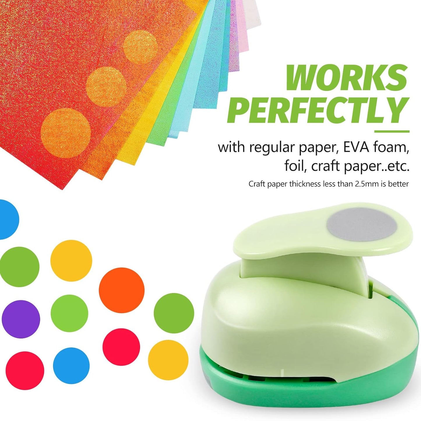 UCEC 1 Inch Circle Punch, Circle Hole Punch, Paper Punch, Paper Punches Craft Handmade Paper Punch for Crafting Scrapbooking Cards Arts Fun Projects