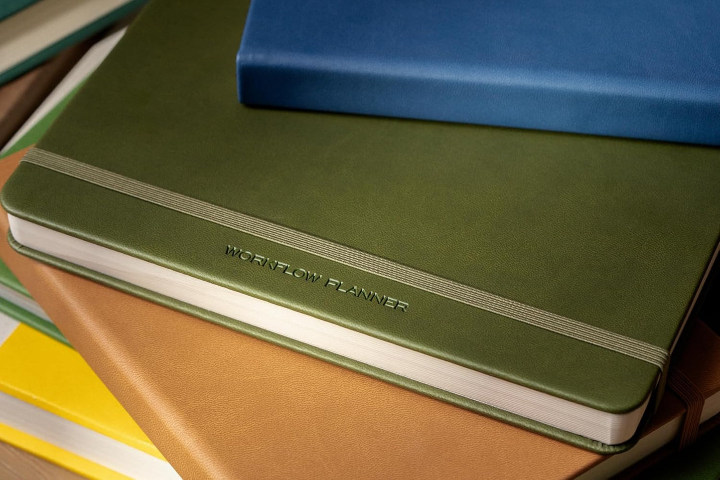 Anecdote 2026 Planner: 52 Week Daily Planner, Yearly, Monthly & Weekly Workflow for Planning Your Success – Vegan Leather Hardcover, Start Anytime & Achieve your Goals - Dutch Blue