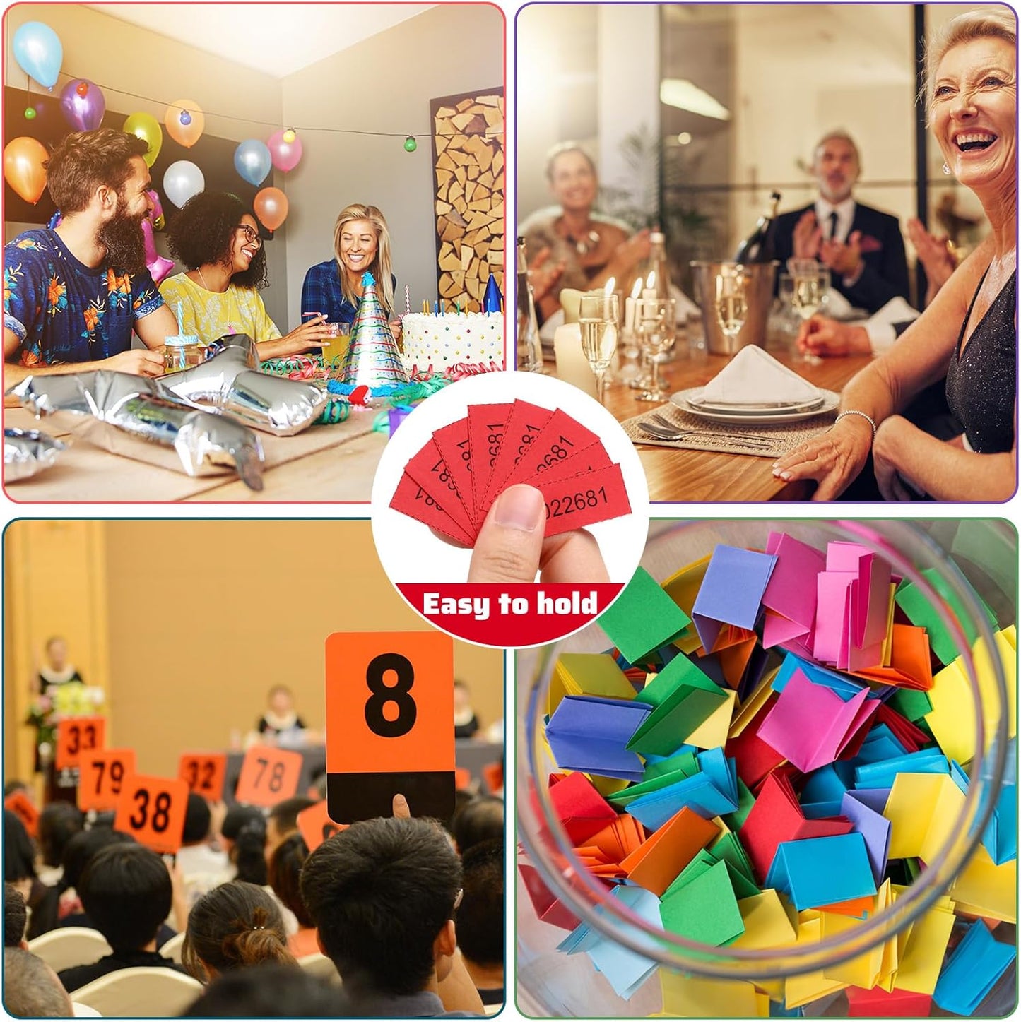 Kosiz 1000 Sheets 20 Bid Raffle Ticket Numbers Auction Tickets for Events & Church (Red)