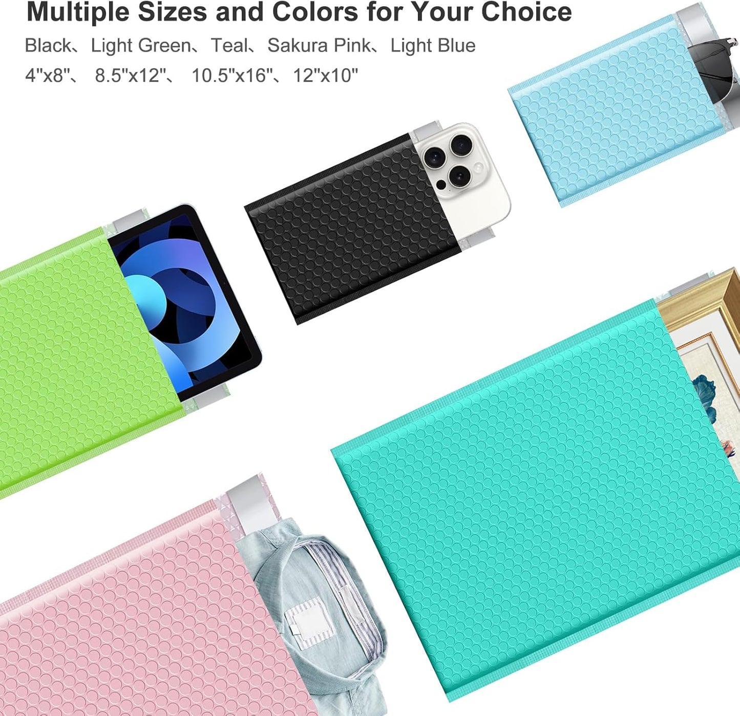 Poly Bubble Mailers 8.5x12 Inch, 25 Pack Padded Envelopes for Shipping, Package Envelopes with Self Seal Adhesive, Waterproof Padded Mailers (Pink, Bulk #2)