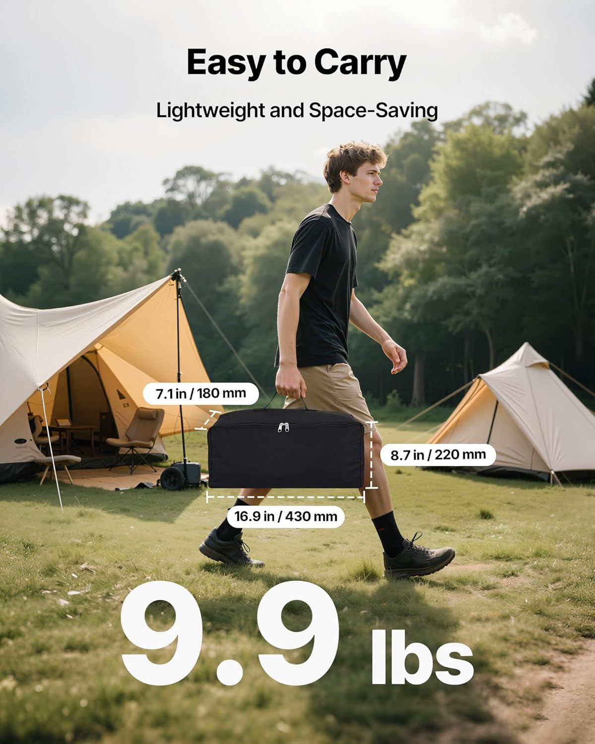 VEVOR Projector Screen with Stand, 100 Inch 160° Wide Angle Indoor Outdoor Projection Screen, 16:9 4K HD Wrinkleless Portable Dual-Tripod Screens with Carry Bag, for Movie Home Theater Presentation