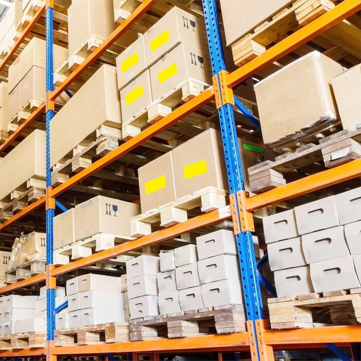 PARLAIM 3 X 5 Inch 250 Per Roll Rectangle Inventory Color Coding Labels,Roll Square Label Stickers for Home (Fluorescent Yellow)